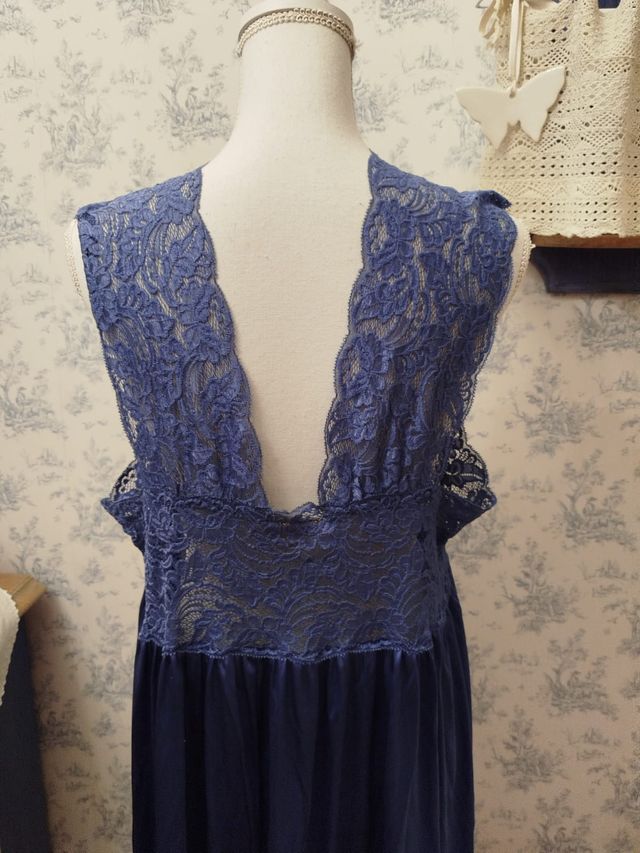 Camicia da notte vintage con pizzo Made in Italy