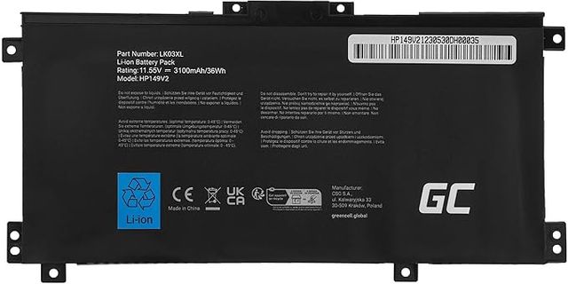 Green Cell Batería LK03XL LKO3XL L09049-541 L09281