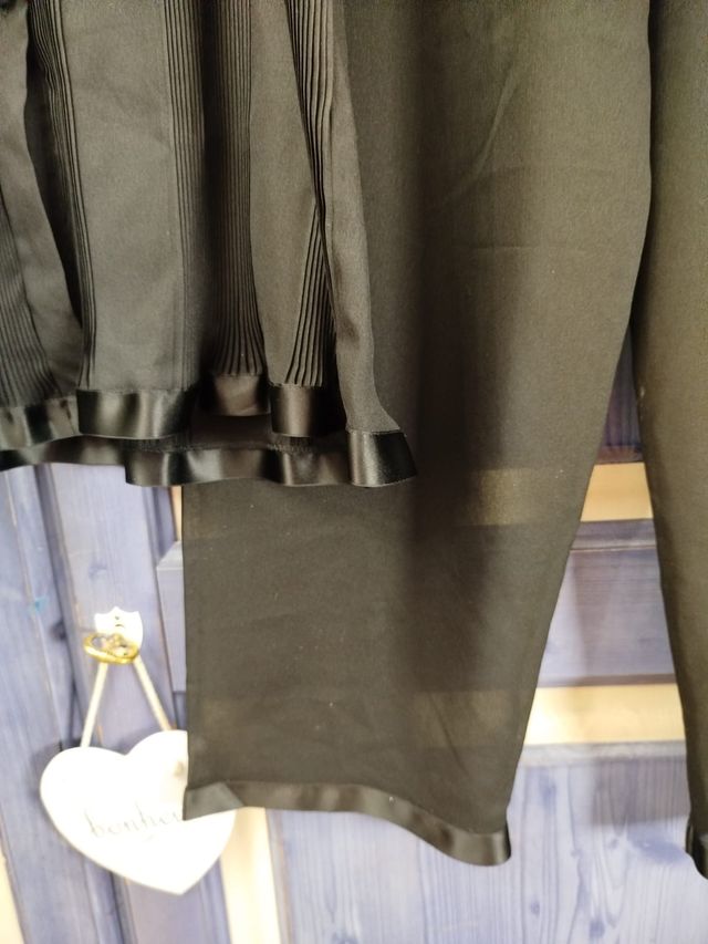 Pigiama nero in tulle semitrasparente