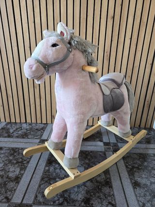 Caballo balancín mecedora rosa