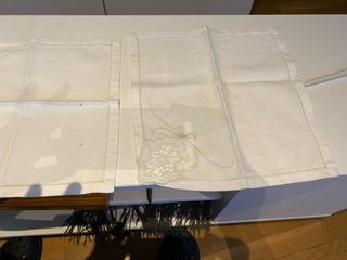2 Cubrepaneras lino blanco - Bordadas