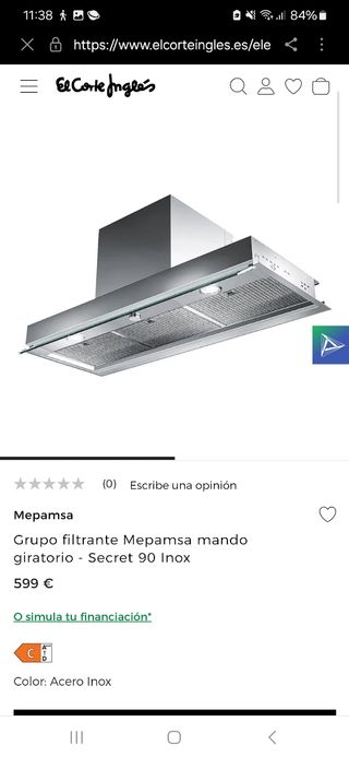Campana extractora Mepamsa Secret 90 Inox