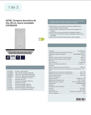 Extractor de techo isla siemens