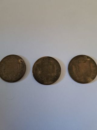 3 Monedas 2,50 pesetas de Franco 1953
