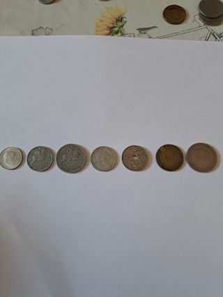 Monedas España Franco: 10 céntimos - 5 pesetas