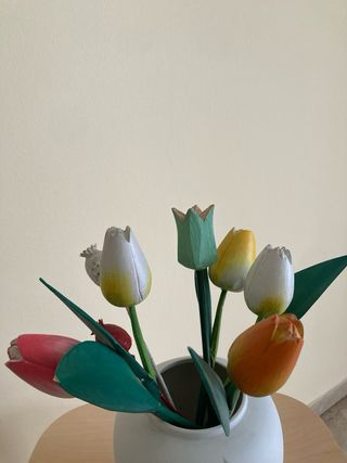 8 fiori in legno lavabili