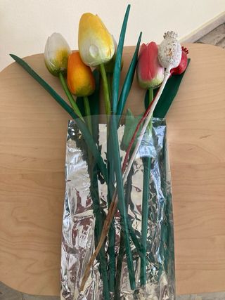 8 fiori in legno lavabili