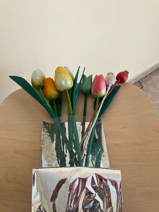 8 fiori in legno lavabili