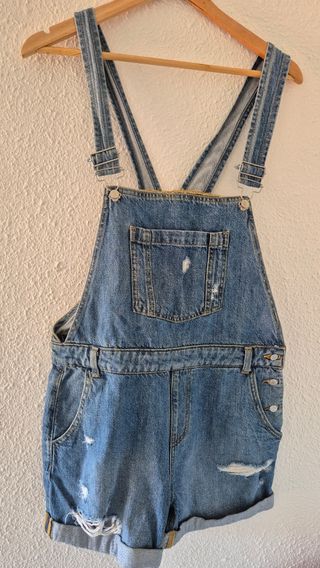 Salopette vaquera corta azul