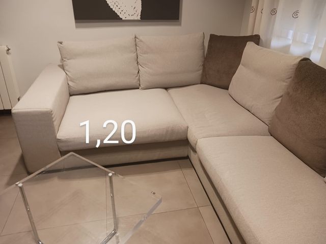 Sofá chaise longue beige