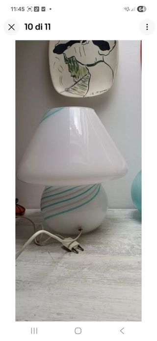 Lampada Vetro Murano vintage a fungo