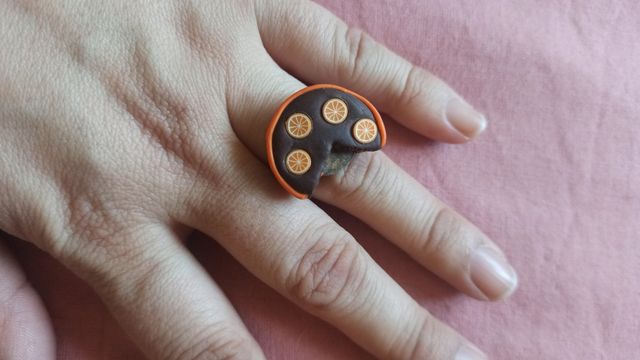 Anillo artesano de tarta chocolate y naranja