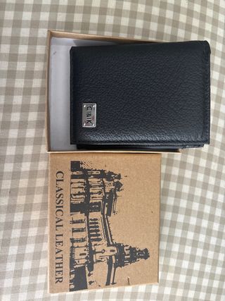 Cartera Hombre Nueva de cuero color negro