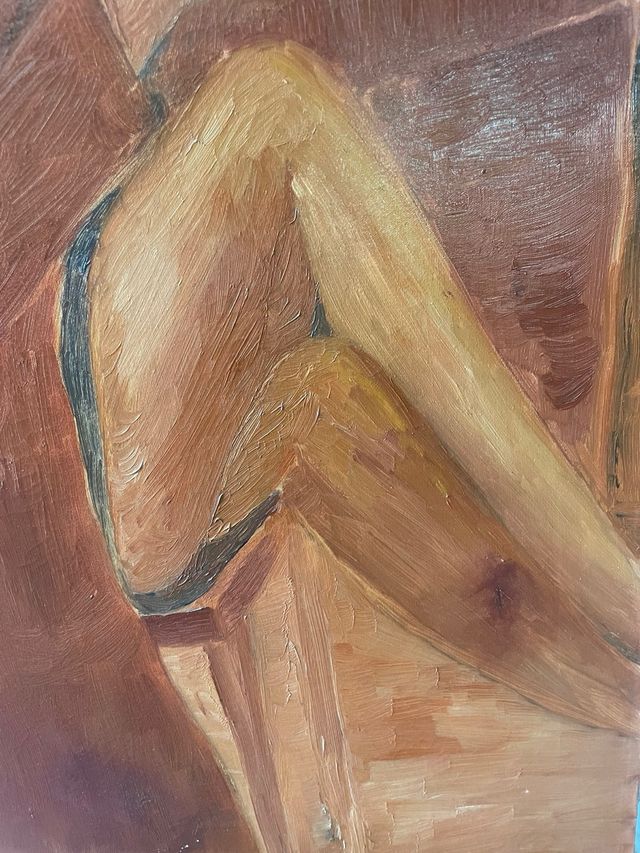 quadro dipinto a olio su tela vintage ritratto ad