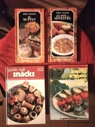 (65)-4 libri cucina buffet snacks verdure zuppe
