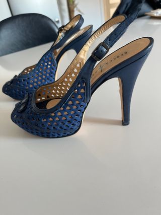 ZAPATOS TACON AZUL REBECA SANVER