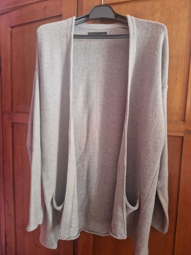 Cardigan grigio uomo misto cotone