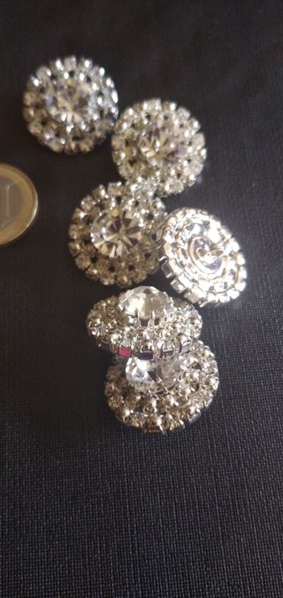 7 botones joya,strass
