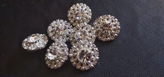 7 botones joya,strass