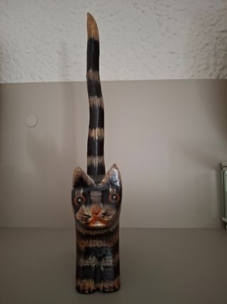 gato madera decoración