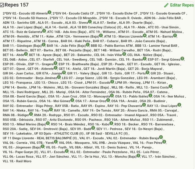 Cromos Repes 157 - Fútbol(Más de 240)