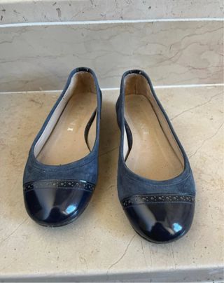 Ballerine blu scamosciate