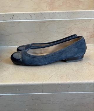 Ballerine blu scamosciate