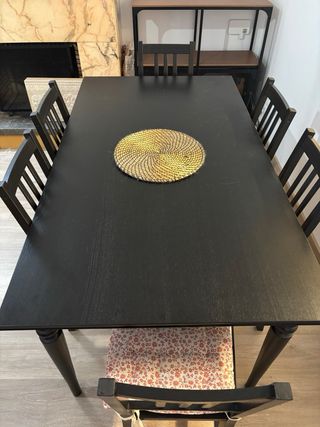 Mesa comedor extensible y 6 sillas