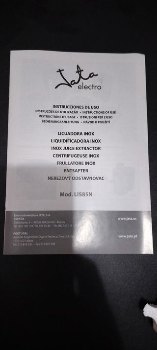 LICUADORA JATA con Caja e Instrucciones