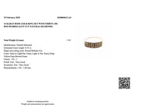 Anillo 14 kt. - 0.53ct.  Diamantes,con certificado