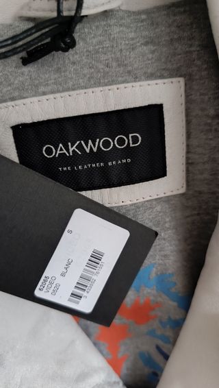 Cazadora cuero blanca Oakwood