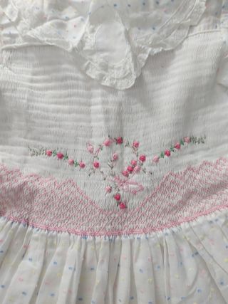 Vestido comunión blanco y rosa talla 10