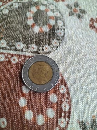 Moneda italiana 500 liras 1992