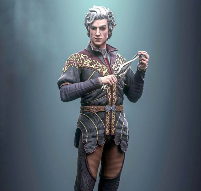 Karlach figura in resina dipinta a mano di Baldur