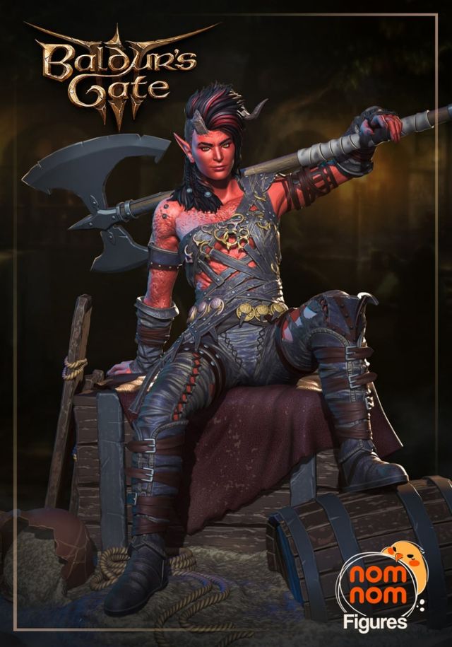 Karlach figura in resina dipinta a mano di Baldur