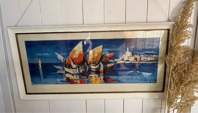 Cuadro vintage “Barcos de pesca” de Jörgen Runge