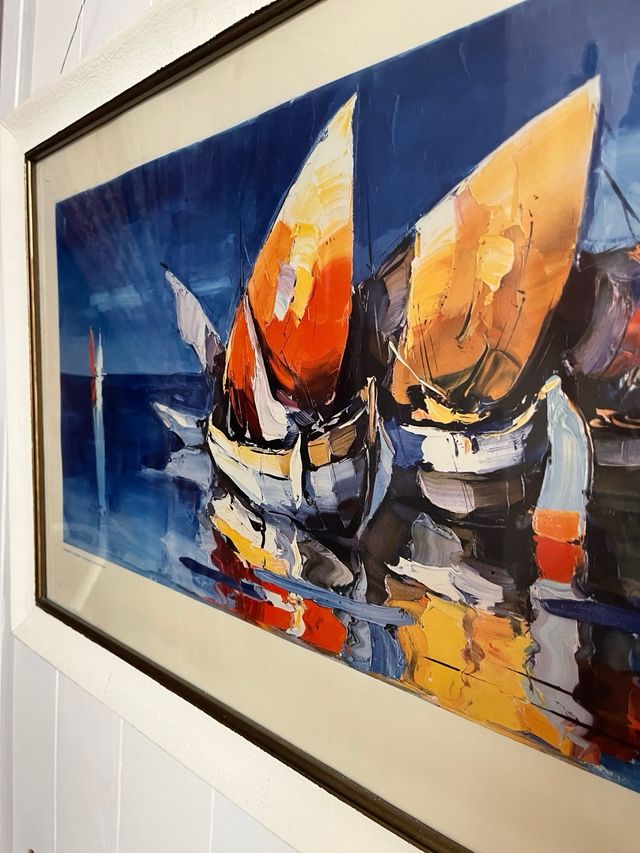 Cuadro vintage “Barcos de pesca” de Jörgen Runge