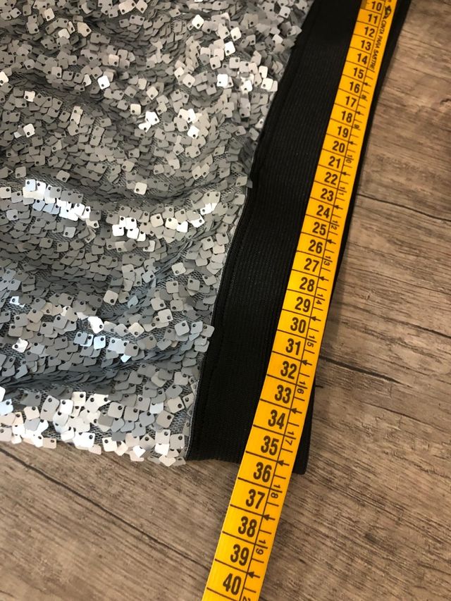 Minifalda lentejuelas plata