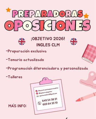 PREPARADORAS OPOSICIONES INGLES MAESTROS PRIMARIA