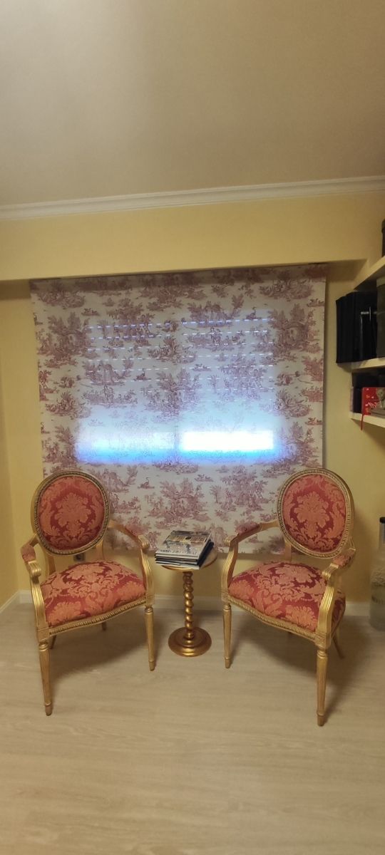 Estor paqueto,Toile de Jouy - Granate y Beige.