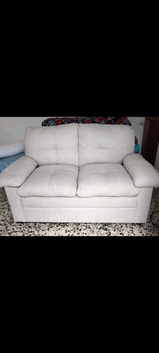 Sofá 2 plazas beige - 123cm