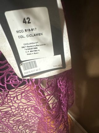 kimono morado de encaje de diseñadora