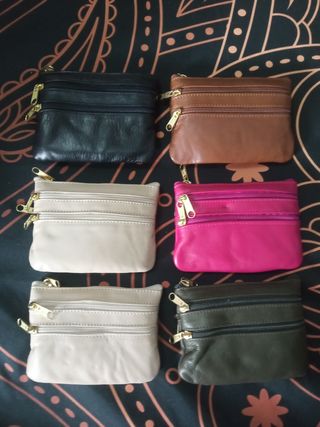 Lote de 6 carteras de cuero artesanal
Piel autént