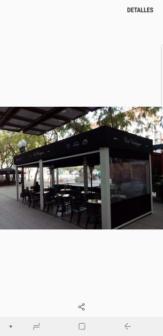 Toldos terraza - beige y marrón