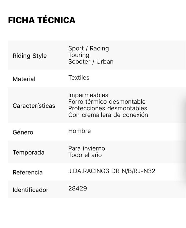 Chaqueta Dainese Racing 3 D Dry talla 50