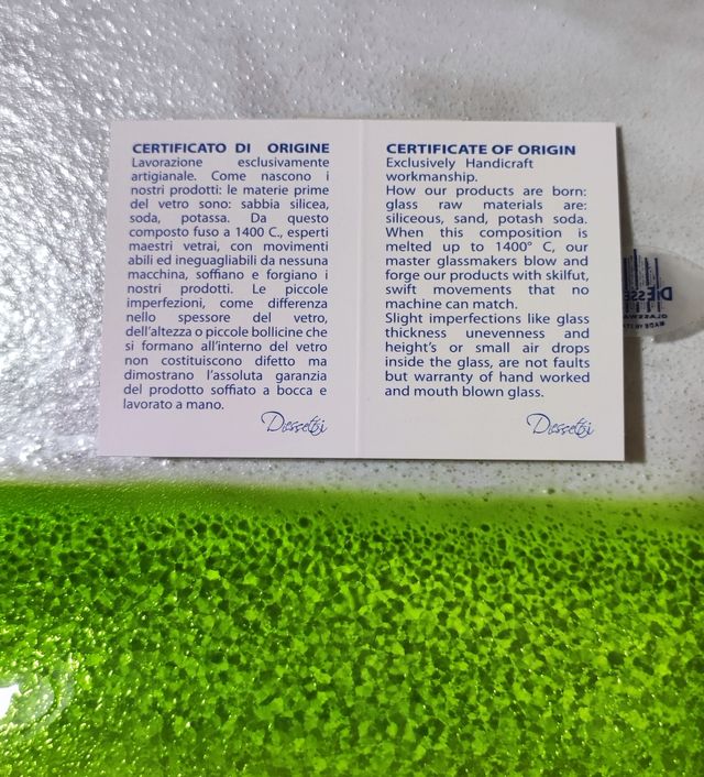 Vassoio Diesseti cristalleria verde