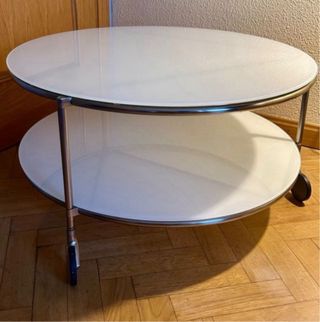Mesa centro Ikea cristal acero