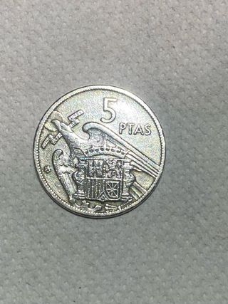 2 Monedas 5 Ptas España 1957.