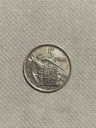 2 Monedas 5 Ptas España 1957.