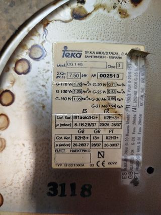 Placa polivalente de 60 cm con 4 quemado